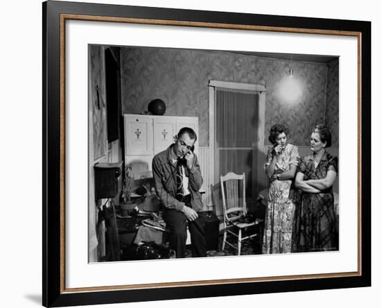 Dr. Ernest Ceriani Telephoning Priest of His 82 Year Old Heart Attack Patient-W^ Eugene Smith-Framed Photographic Print