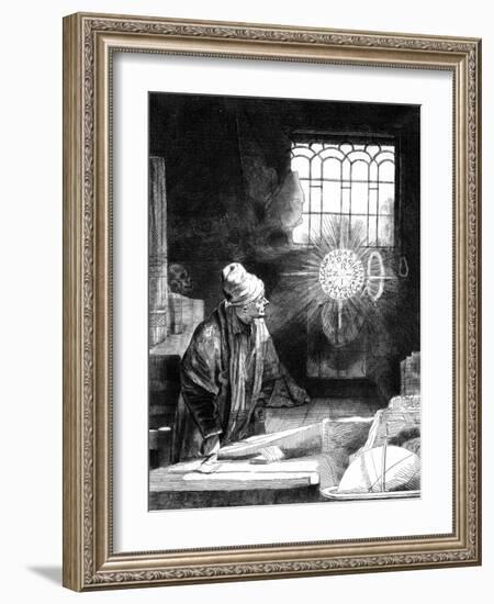 Dr Faustus in His Study-Rembrandt van Rijn-Framed Giclee Print