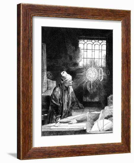 Dr Faustus in His Study-Rembrandt van Rijn-Framed Giclee Print