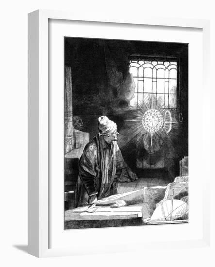 Dr Faustus in His Study-Rembrandt van Rijn-Framed Giclee Print