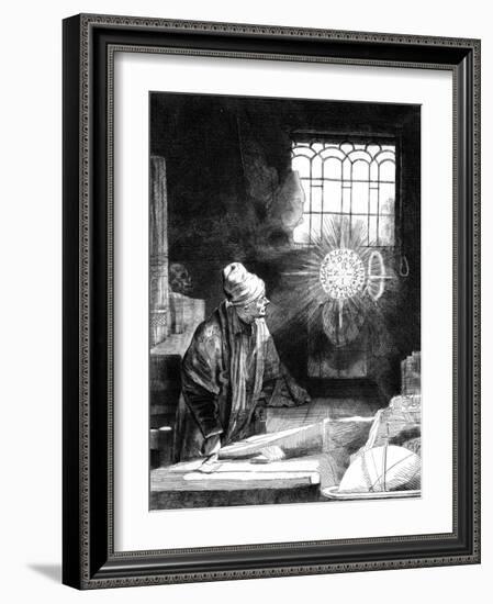 Dr Faustus in His Study-Rembrandt van Rijn-Framed Giclee Print