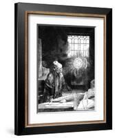 Dr Faustus in His Study-Rembrandt van Rijn-Framed Giclee Print