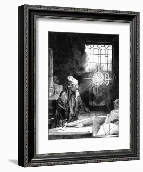 Dr Faustus in His Study-Rembrandt van Rijn-Framed Giclee Print