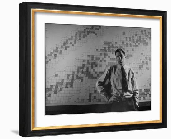 Dr. Glenn T. Seaborg, Standing in Front of a Map of the Laboratory-null-Framed Photographic Print