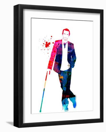 Dr. Gregory House Watercolor-Lana Feldman-Framed Art Print