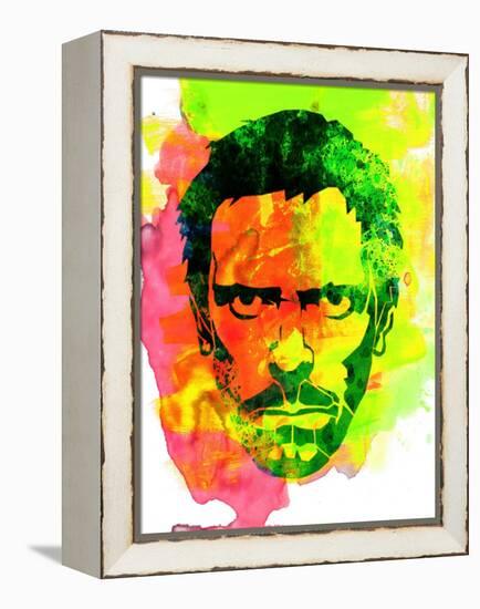 Dr. Gregory House Watercolor-Lora Feldman-Framed Stretched Canvas