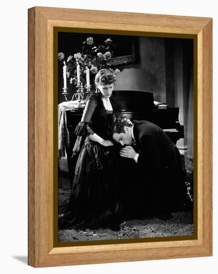 Dr. JEKYLL AND Mr. HYDE, 1931 directed by ROUBEN MAMOULIAN Miriam Hopkins and Fredric March (b/w ph-null-Framed Stretched Canvas