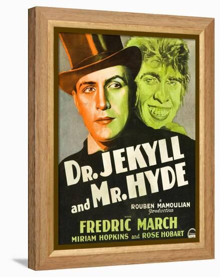 Dr. Jekyll and Mr. Hyde, Poster Art featuring Fredric March, 1931-null-Framed Stretched Canvas