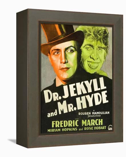 Dr. Jekyll and Mr. Hyde, Poster Art featuring Fredric March, 1931-null-Framed Stretched Canvas