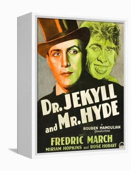 Dr. Jekyll and Mr. Hyde, Poster Art featuring Fredric March, 1931-null-Framed Stretched Canvas