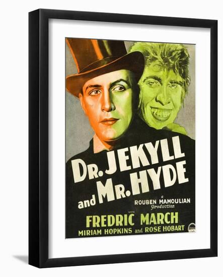 Dr. Jekyll and Mr. Hyde, Poster Art featuring Fredric March, 1931-null-Framed Art Print