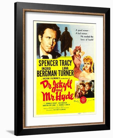 Dr. Jekyll and Mr. Hyde, Spencer Tracy, Ingrid Bergman, Lana Turner, 1941-null-Framed Photo