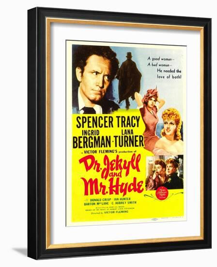 Dr. Jekyll and Mr. Hyde, Spencer Tracy, Ingrid Bergman, Lana Turner, 1941-null-Framed Photo