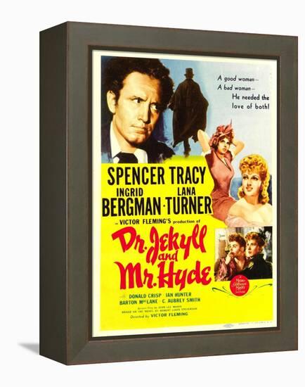 Dr. Jekyll and Mr. Hyde, Spencer Tracy, Ingrid Bergman, Lana Turner, 1941-null-Framed Stretched Canvas