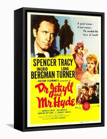 Dr. Jekyll and Mr. Hyde, Spencer Tracy, Ingrid Bergman, Lana Turner, 1941-null-Framed Stretched Canvas