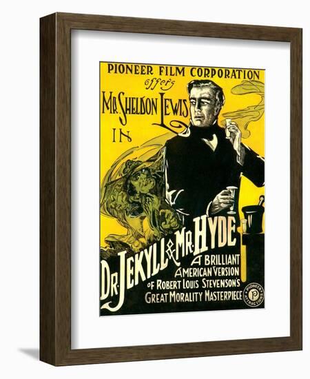 Dr. Jekyll & Mr. Hyde, Sheldon Lewis, 1920-null-Framed Premium Giclee Print