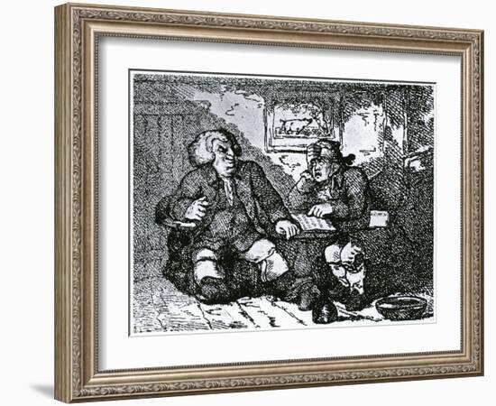 Dr Johnson and James Boswell Recovering from a Hangover after a Night on the Town-Thomas Rowlandson-Framed Giclee Print