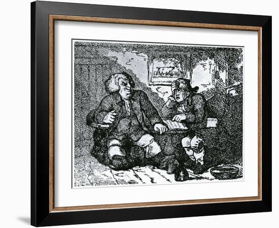 Dr Johnson and James Boswell Recovering from a Hangover after a Night on the Town-Thomas Rowlandson-Framed Giclee Print