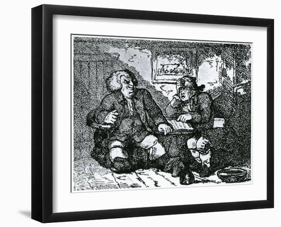 Dr Johnson and James Boswell Recovering from a Hangover after a Night on the Town-Thomas Rowlandson-Framed Giclee Print