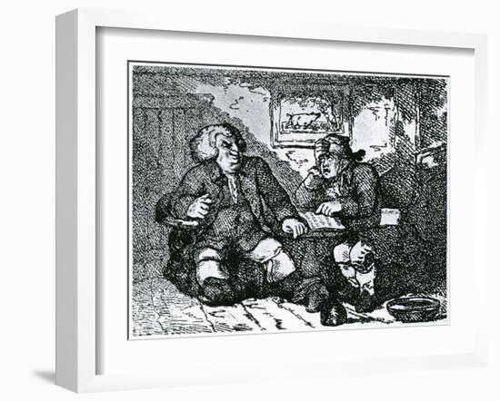 Dr Johnson and James Boswell Recovering from a Hangover after a Night on the Town-Thomas Rowlandson-Framed Giclee Print