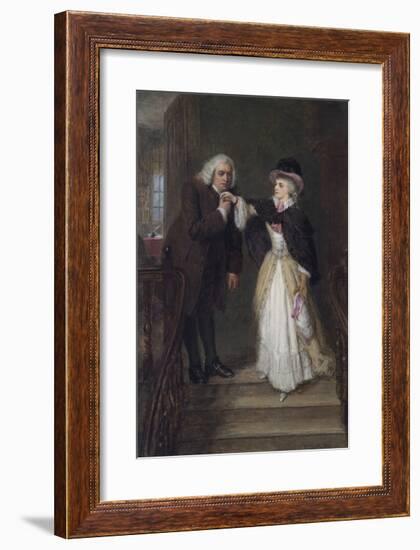 Dr. Johnson and Mrs Siddons in Bolt Court-William Powell Frith-Framed Premium Giclee Print