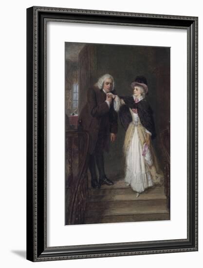 Dr. Johnson and Mrs Siddons in Bolt Court-William Powell Frith-Framed Premium Giclee Print