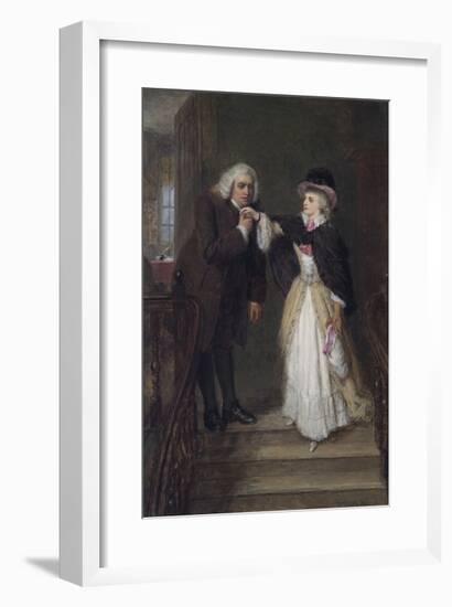 Dr. Johnson and Mrs Siddons in Bolt Court-William Powell Frith-Framed Premium Giclee Print