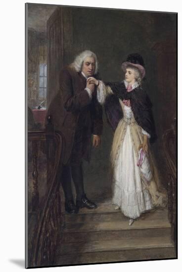 Dr. Johnson and Mrs Siddons in Bolt Court-William Powell Frith-Mounted Premium Giclee Print