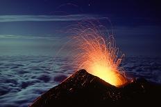 Volcano At Night-Dr. Juerg Alean-Photographic Print