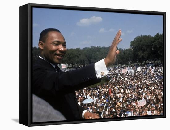 Dr. Martin Luther King Jr. Giving "I Have a Dream" Speech During the March on Washington-Francis Miller-Framed Premier Image Canvas