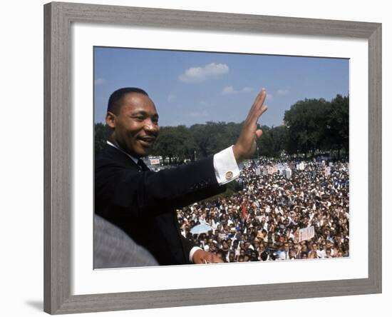 Dr. Martin Luther King Jr. Giving "I Have a Dream" Speech During the March on Washington-Francis Miller-Framed Premium Photographic Print