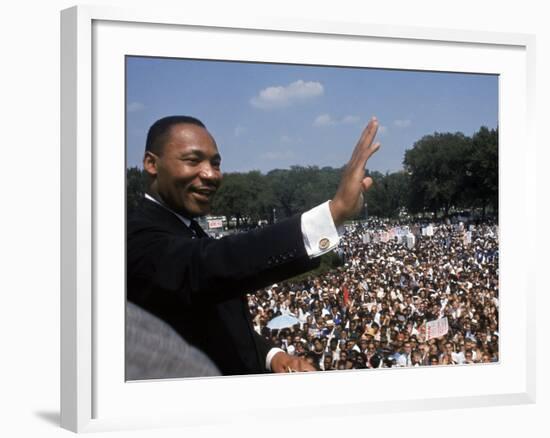 Dr. Martin Luther King Jr. Giving "I Have a Dream" Speech During the March on Washington-Francis Miller-Framed Premium Photographic Print