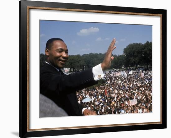 Dr. Martin Luther King Jr. Giving "I Have a Dream" Speech During the March on Washington-Francis Miller-Framed Premium Photographic Print