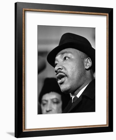 Dr. Martin Luther King, Jr. Talks to Newsmen-Henry Burroughs-Framed Photographic Print