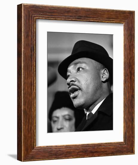 Dr. Martin Luther King, Jr. Talks to Newsmen-Henry Burroughs-Framed Photographic Print