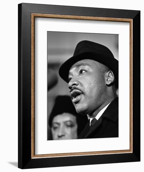 Dr. Martin Luther King, Jr. Talks to Newsmen-Henry Burroughs-Framed Photographic Print