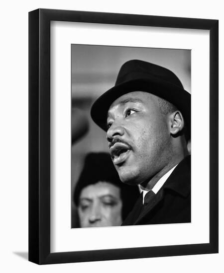 Dr. Martin Luther King, Jr. Talks to Newsmen-Henry Burroughs-Framed Photographic Print