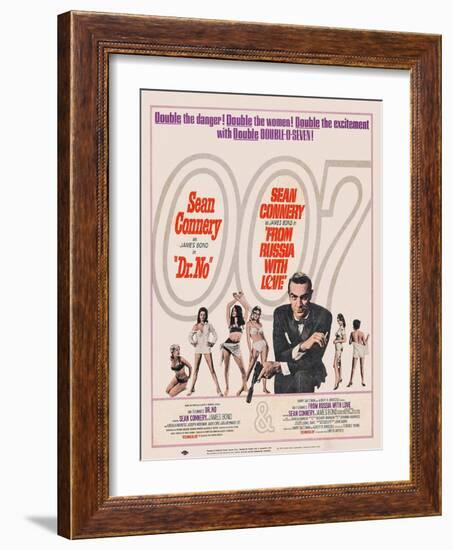 Dr. No, 1962; Double Bill, to Russia with Love, 1963-null-Framed Art Print