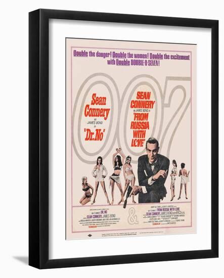 Dr. No, 1962; Double Bill, to Russia with Love, 1963-null-Framed Art Print