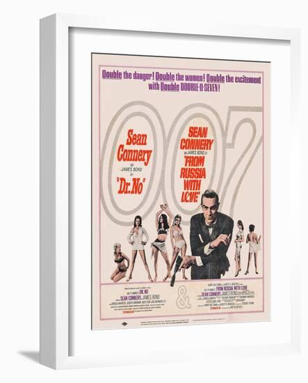 Dr. No, 1962; Double Bill, to Russia with Love, 1963-null-Framed Art Print