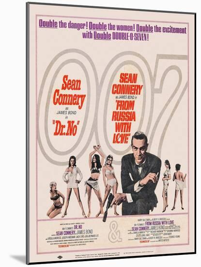 Dr. No, 1962; Double Bill, to Russia with Love, 1963-null-Mounted Art Print