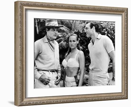 Dr No, L-R: Jack Lord, Ursula Andress, Sean Connery, 1962-null-Framed Photo