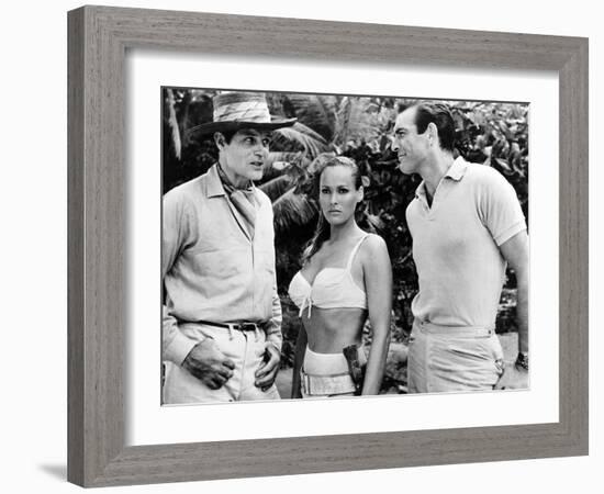 Dr No, L-R: Jack Lord, Ursula Andress, Sean Connery, 1962-null-Framed Photo