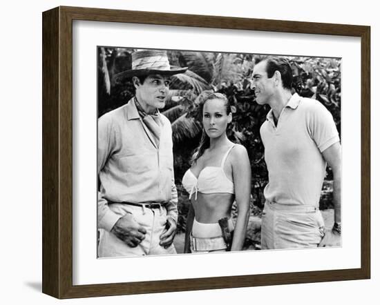 Dr No, L-R: Jack Lord, Ursula Andress, Sean Connery, 1962-null-Framed Photo