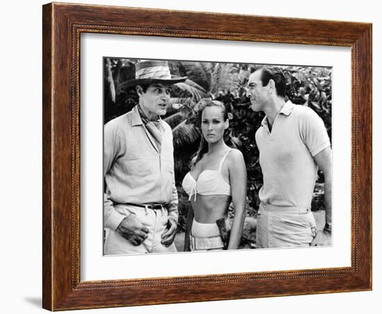 Dr No, L-R: Jack Lord, Ursula Andress, Sean Connery, 1962-null-Framed Photo