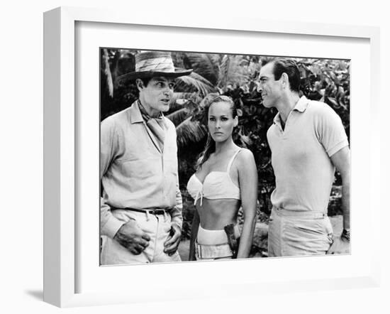 Dr No, L-R: Jack Lord, Ursula Andress, Sean Connery, 1962-null-Framed Photo