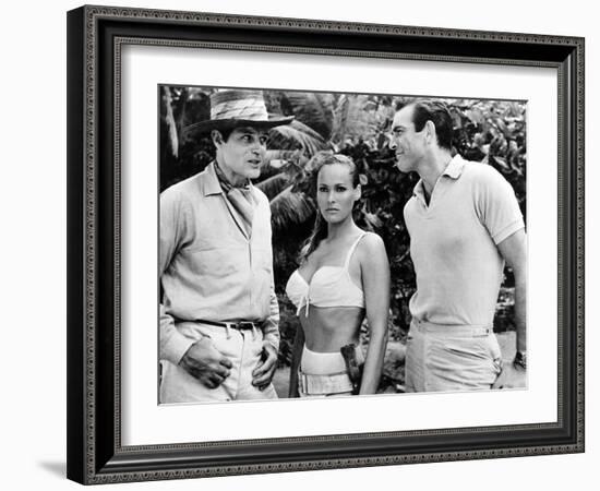 Dr No, L-R: Jack Lord, Ursula Andress, Sean Connery, 1962-null-Framed Photo