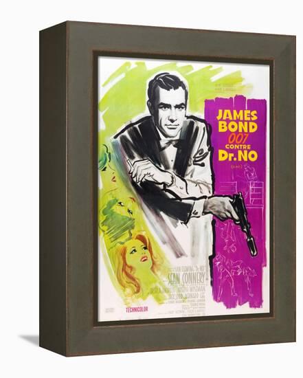 Dr. No, Sean Connery on French poster art, 1962-null-Framed Stretched Canvas