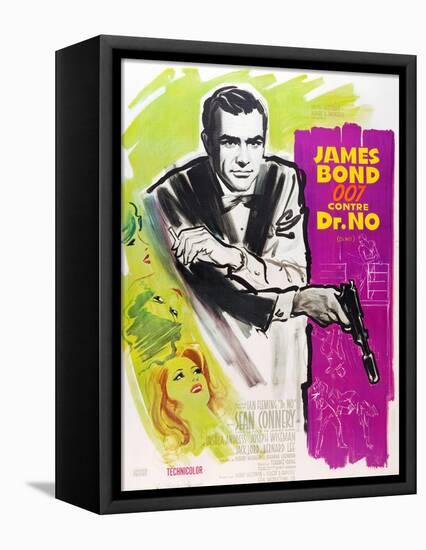 Dr. No, Sean Connery on French poster art, 1962-null-Framed Stretched Canvas