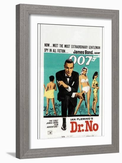 Dr. No, Sean Connery, South African poster, 1962-null-Framed Art Print